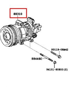 كمبروسر مكيف مع البكرة