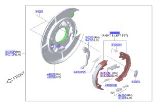 طقم قماشات فرامل خلفية