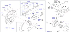 طقم قماشات فرامل خلفية