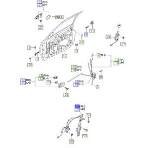 منظم رفع و تنزيل زجاج الباب الأمامي يمين