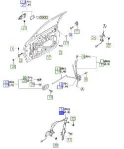 منظم رفع و تنزيل زجاج الباب الأمامي يسار
