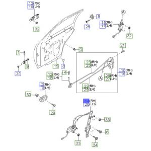 منظم كهربائي لرفع و تنزيل زجاج الباب الخلفي يمين