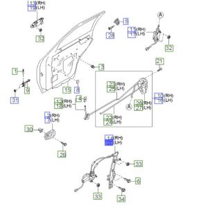 منظم رفع و تنزيل زجاج الباب الخلفي اليسار