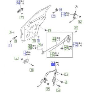 منظم رفع و تنزيل زجاج الباب الخلفي اليسار