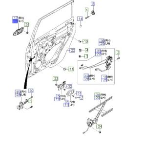 مقبض باب خارجي (كروم)