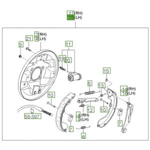 فرامل الإطار الخلفي يسار