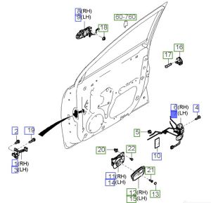 قفل باب خلفي يسار