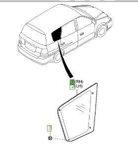 زجاج مثلث خلفي