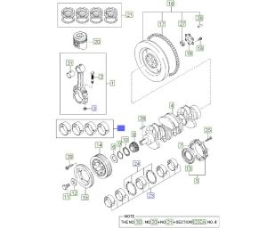 طقم سبائك عامود الكرنك المتحركة مقاس ستاندرد