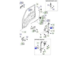منظم رفع و تنزيل زجاج الباب الخلفي اليسار