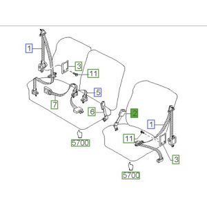 مثبت حزام الأمان الأمامي اليسار