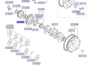 بكرة الكمبروسر في عامود الكرنك
