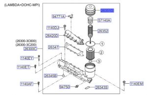 غطاء فلتر زيت الماكينة (DONGWOO)