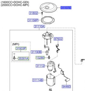 غطاء مضخة الوقود