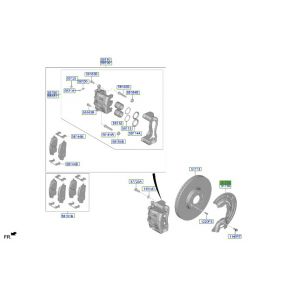 صاجة حماية هوب الفرامل الأمامي يسار