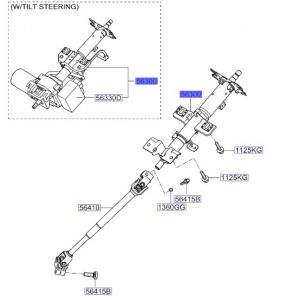 عامود دركسون مع المفصلة