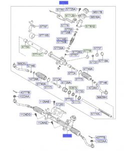 علبة دركسون سفلية مع دودة الدركسون