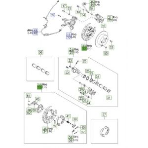 فرامل التوقف الخلفية يسار