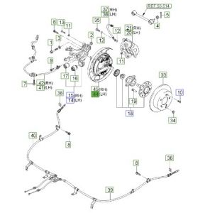 فرامل التوقف الخلفية يسار