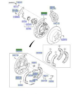 فرامل التوقف الخلفية يسار