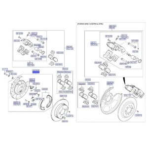 فرامل التوقف الخلفية يسار