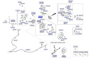 فرامل التوقف الخلفية يسار