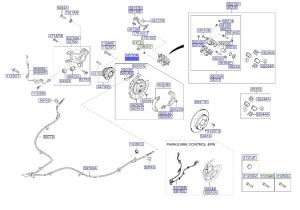 فرامل التوقف الخلفية يسار
