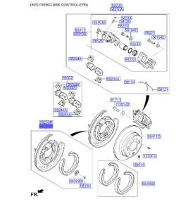 فرامل التوقف الخلفية يسار