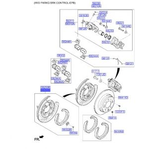 فرامل التوقف الخلفية يسار