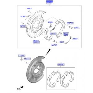 فرامل التوقف الخلفية يسار