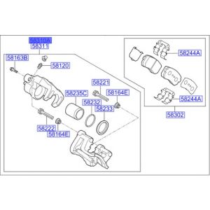 طقم كليبر فرامل خلفي يسار