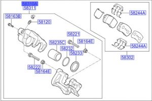 طقم كليبر فرامل خلفي يسار