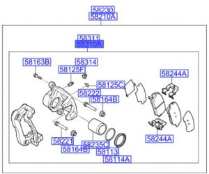 طقم كليبر فرامل خلفي يسار