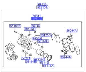 طقم كليبر فرامل خلفي يسار