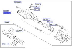 طقم كليبر فرامل خلفي يسار