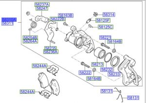 طقم كليبر فرامل خلفي يسار