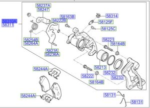 طقم كليبر فرامل خلفي يسار