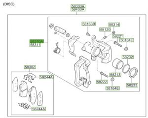 طقم كليبر فرامل خلفي يسار