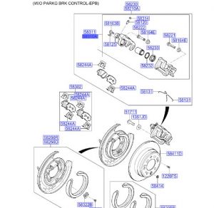 طقم كليبر فرامل خلفي يسار