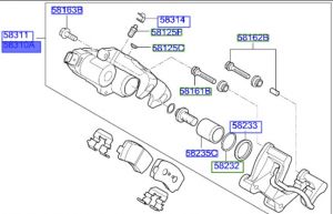 طقم كليبر فرامل خلفي يسار