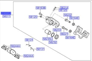 طقم كليبر فرامل خلفي يسار