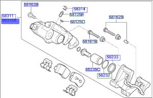 طقم كليبر فرامل خلفي يسار