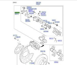 طقم كليبر فرامل خلفي يسار