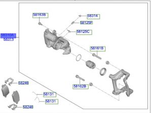 طقم كليبر فرامل خلفي يسار