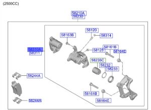 طقم كليبر فرامل خلفي يسار