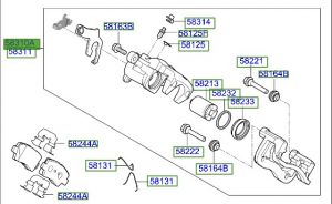 طقم كليبر فرامل خلفي يسار