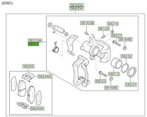 كليبر فرامل خلفي يمين