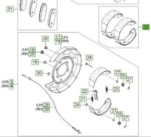 طقم قماشات فرامل خلفية