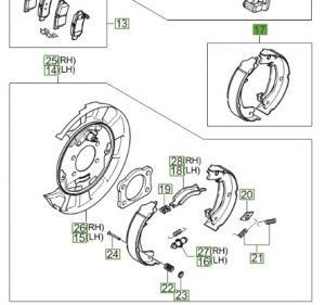 طقم قماشات فرامل خلفية