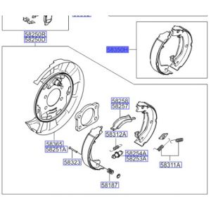 طقم قماشات فرامل خلفية